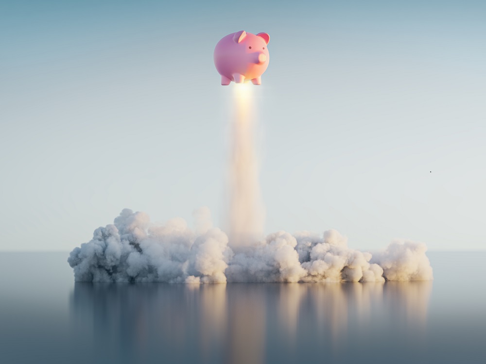 Un cochon rose en l'air comme une fusée, en symbole de plein essor du marché immobilier à Lille? 