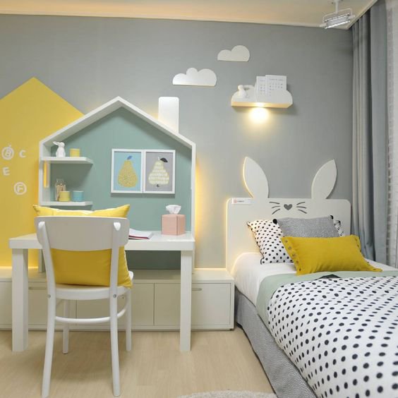 Chambre pour enfants jaune