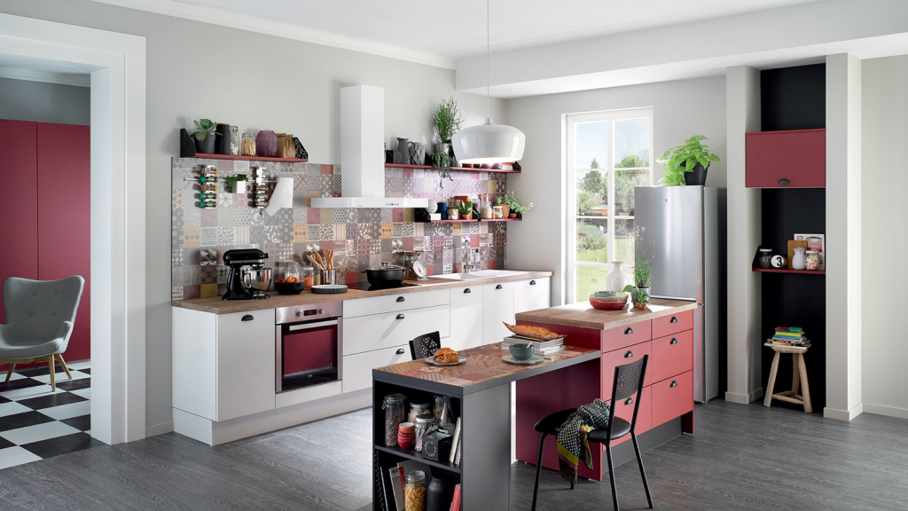 Cuisine Cuisinella dans les tons roses